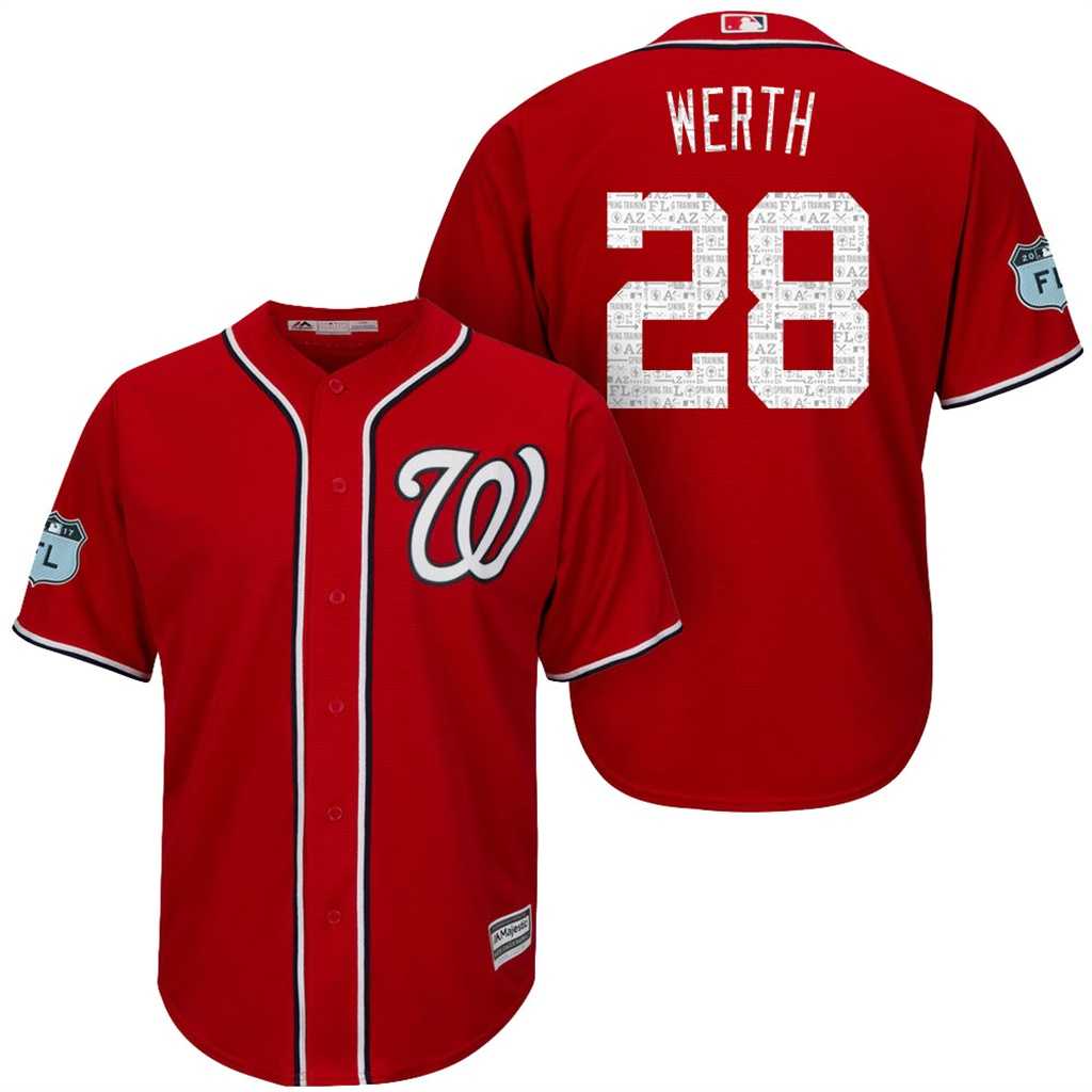 Men's Washington Nationals #28 Jayson Werth 2017 Spring Training Cool Base Stitched MLB Jersey