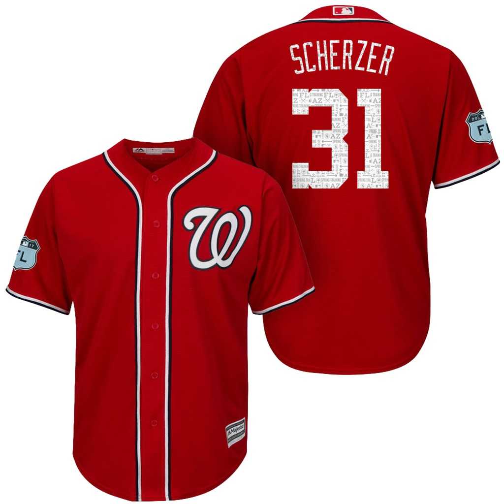 Men's Washington Nationals #31 Max Scherzer 2017 Spring Training Cool Base Stitched MLB Jersey