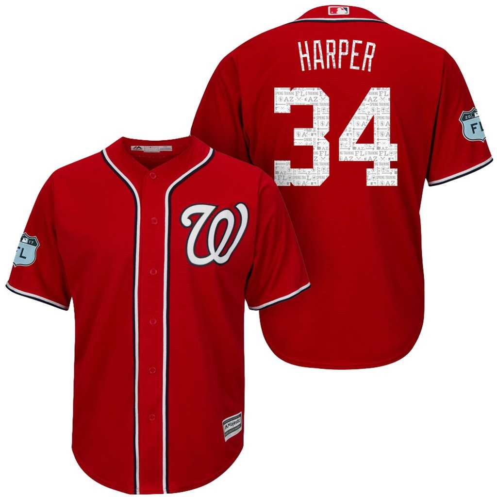 Men's Washington Nationals #34 Bryce Harper 2017 Spring Training Cool Base Stitched MLB Jersey