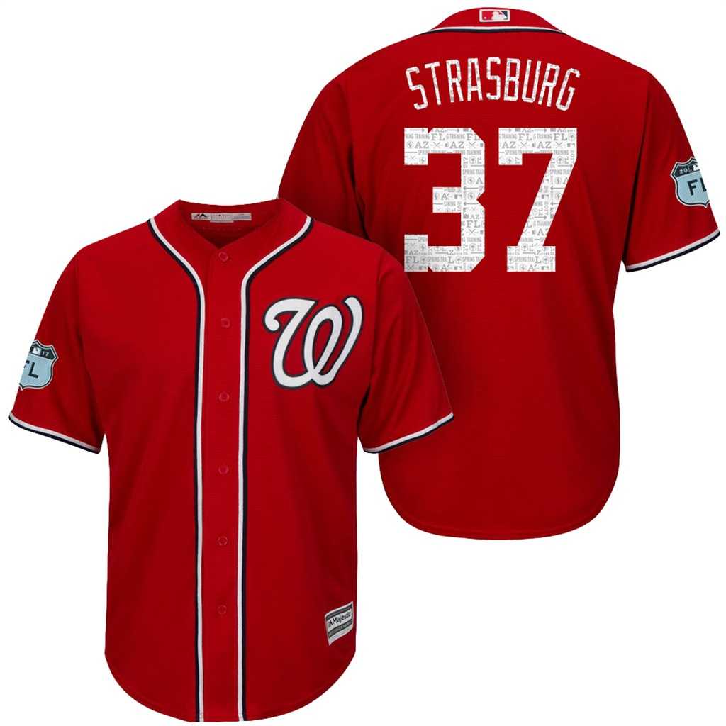 Men's Washington Nationals #37 Stephen Strasburg 2017 Spring Training Cool Base Stitched MLB Jersey