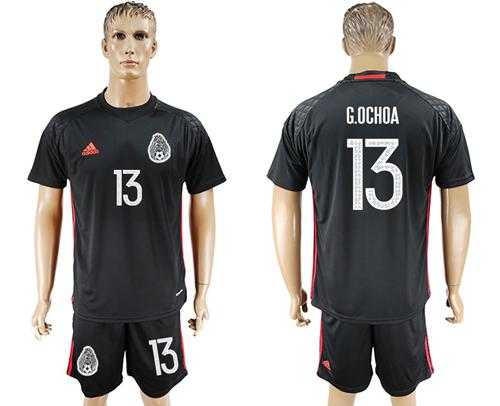Mexico #13 G.Ochoa Black Goalkeeper Soccer Country Jersey