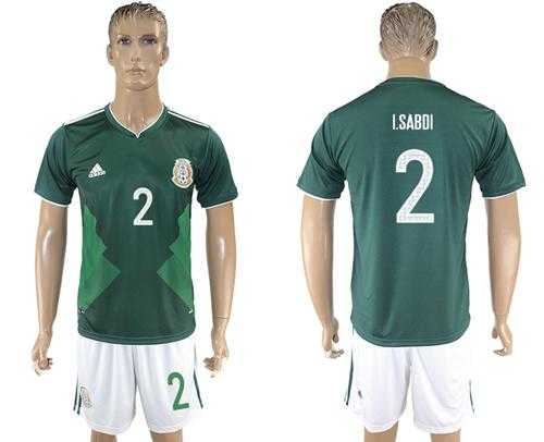 Mexico #2 I.Sabdi Green Home Soccer Country Jersey