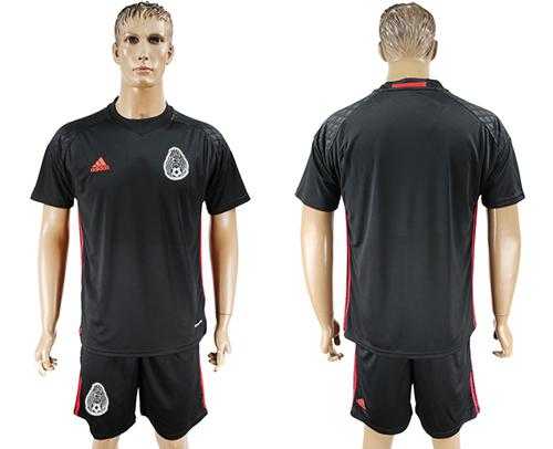 Mexico Blank Black Goalkeeper Soccer Country Jersey