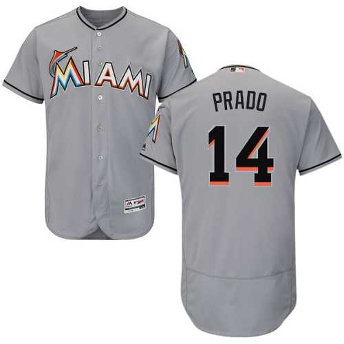 Miami Marlins #14 Martin Prado Grey Flexbase Authentic Collection Stitched MLB Jersey Miami Marlins #14 Martin Prado Grey Flexbase Authentic Collection Stitched MLB Jersey