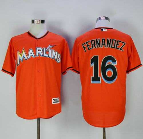 Miami Marlins #16 Jose Fernandez Orange New Cool Base Stitched MLB Jersey