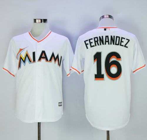 Miami Marlins #16 Jose Fernandez White New Cool Base Stitched MLB Jersey