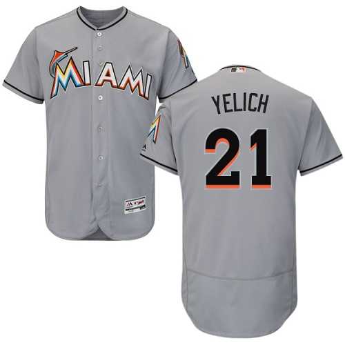 Miami Marlins #21 Christian Yelich Grey Flexbase Authentic Collection Stitched MLB Jersey