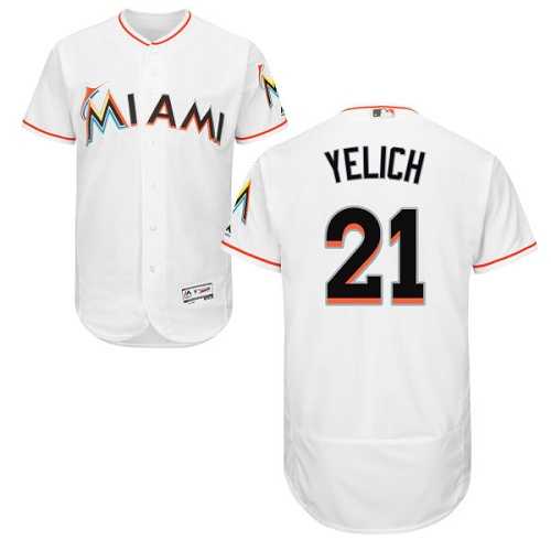 Miami Marlins #21 Christian Yelich White Flexbase Authentic Collection Stitched MLB Jersey