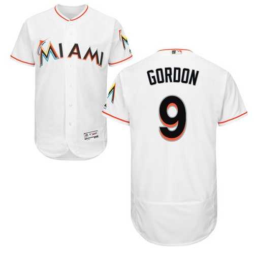 Miami Marlins #9 Dee Gordon White Flexbase Authentic Collection Stitched MLB Jersey