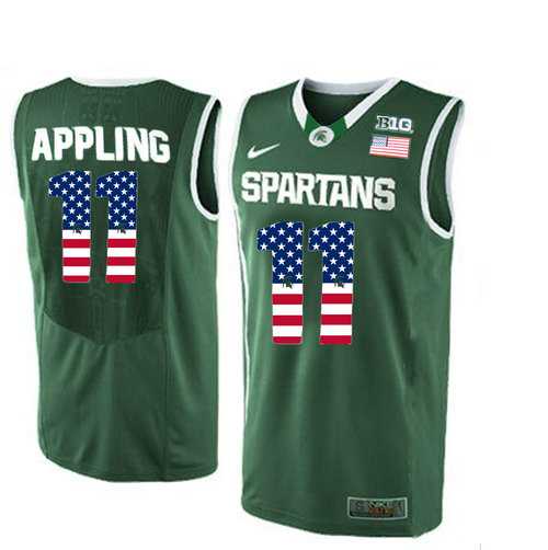 Michigan State Spartans #11 Keith Appling Green College Basketball Jersey