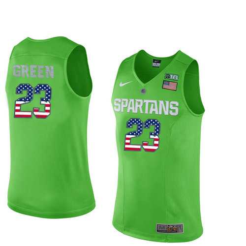 Michigan State Spartans #23 Draymond Green Apple Green College Basketball Jersey