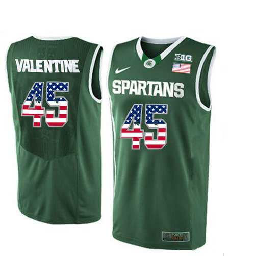 Michigan State Spartans #45 Denzel Valentine Green College Basketball Jersey