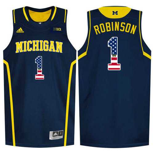 Michigan Wolverines #1 Glenn Robinson III Navy College Basketball Jersey