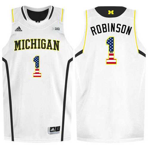Michigan Wolverines #1 Glenn Robinson III White College Basketball Jersey