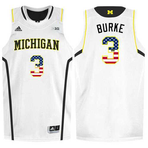 Michigan Wolverines #3 Trey Burke White College Basketball Jersey