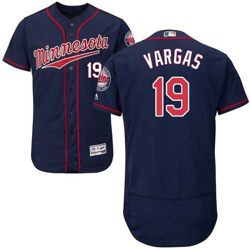 Minnesota Twins #19 Kennys Vargas Navy Blue Flexbase Authentic Collection Stitched MLB Jersey
