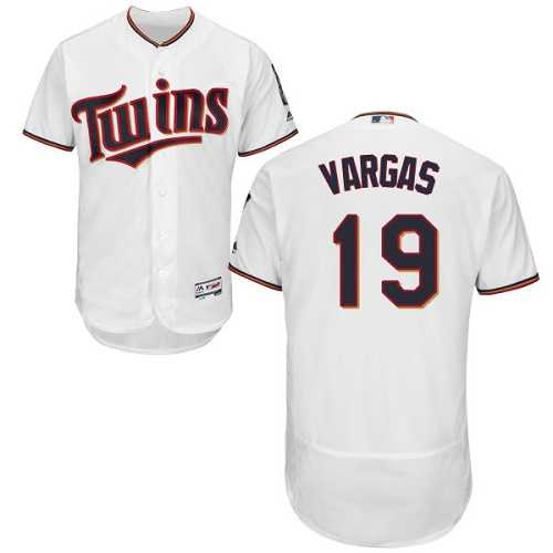 Minnesota Twins #19 Kennys Vargas White Flexbase Authentic Collection Stitched MLB Jersey