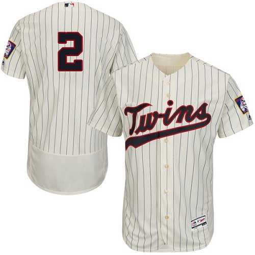 Minnesota Twins #2 Brian Dozier Cream Strip Flexbase Authentic Collection Stitched MLB Jersey