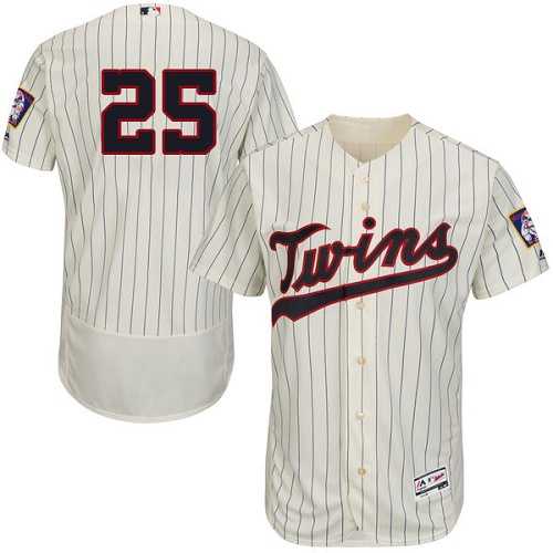 Minnesota Twins #25 Byron Buxton Cream Strip Flexbase Authentic Collection Stitched MLB Jersey