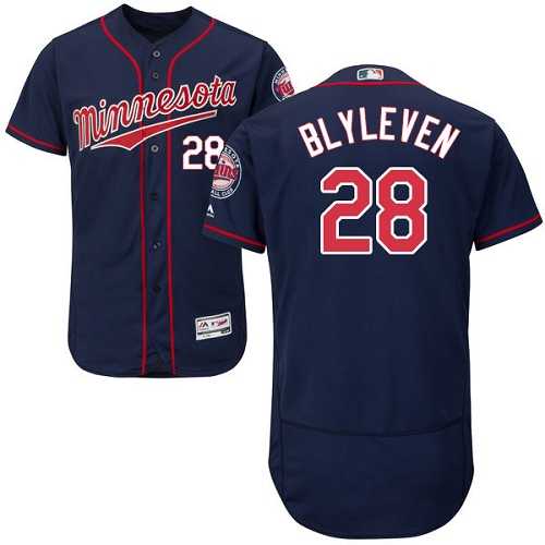 Minnesota Twins #28 Bert Blyleven Navy Blue Flexbase Authentic Collection Stitched MLB Jersey