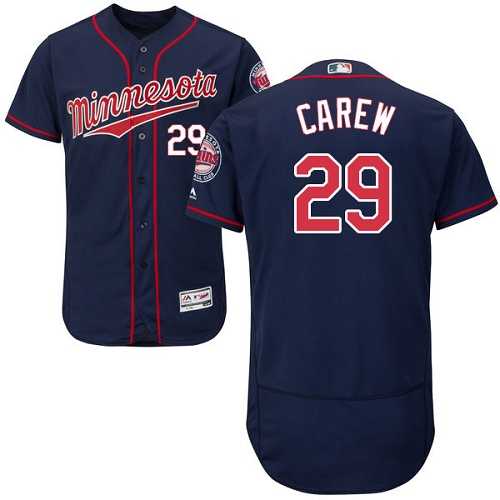 Minnesota Twins #29 Rod Carew Navy Blue Flexbase Authentic Collection Stitched MLB Jersey