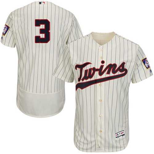 Minnesota Twins #3 Harmon Killebrew Cream Strip Flexbase Authentic Collection Stitched MLB Jersey