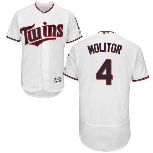 Minnesota Twins #4 Paul Molitor White Flexbase Authentic Collection Stitched MLB Jersey