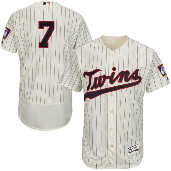 Minnesota Twins #7 Joe Mauer Cream(Black Strip) Flexbase Authentic Collection Stitched Baseball Jersey
