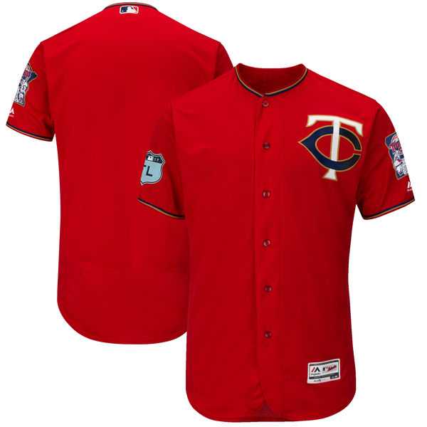 Minnesota Twins Blank Red 2017 Spring Training Flexbase Authentic Collection Stitched Baseball Jersey