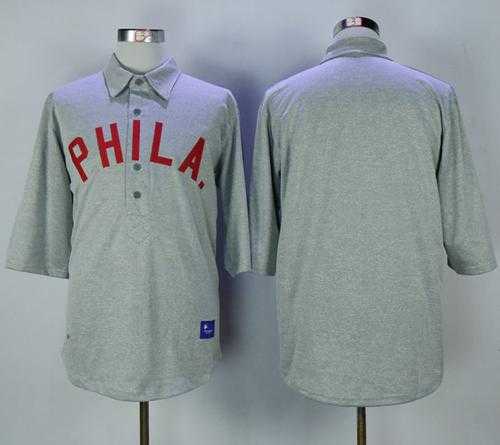 Mitchell And Ness 1900 Philadelphia Phillies Blank Grey Throwback Stitched MLB Jersey
