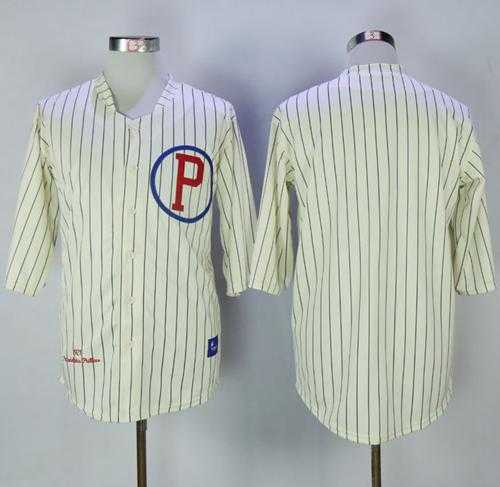 Mitchell And Ness 1921 Philadelphia Phillies Blank Cream Strip Throwback Stitched MLB Jersey