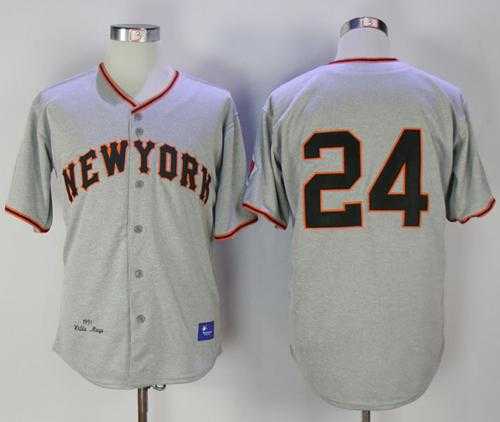 Mitchell And Ness 1951 San Francisco Giants #24 Willie Mays Grey Throwback Stitched MLB Jersey