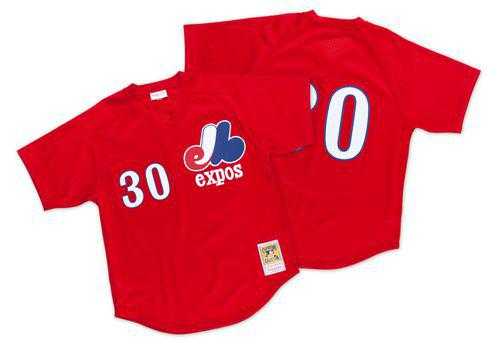 Mitchell And Ness 1989 Montreal Expos #30 Tim Raines Red Throwback Stitched MLB Jersey