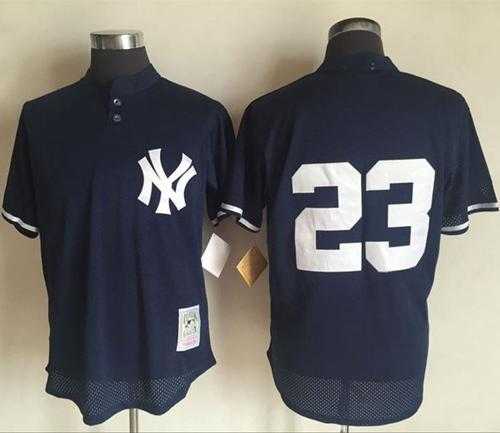 Mitchell And Ness 1995 New York Yankees #23 Don Mattingly Blue Throwback Stitched MLB Jersey