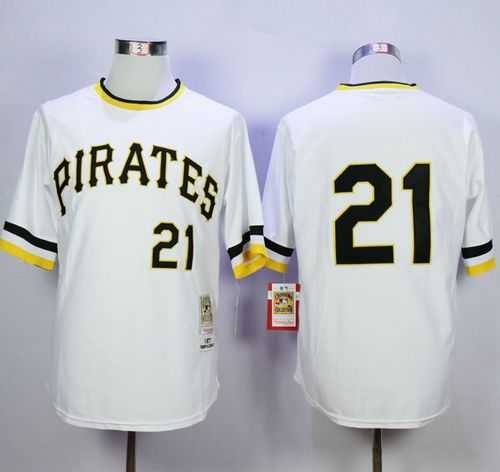 Mitchell and Ness 1971 Pittsburgh Pirates #21 Roberto Clemente Stitched White Throwback MLB Jersey Mitchell and Ness 1971 Pittsburgh Pirates #21 Roberto Clemente Stitched White Throwback MLB Jersey