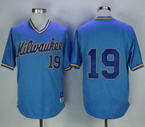 Mitchell and Ness Milwaukee Brewers #19 Robin Yount Stitched Blue Throwback MLB Jersey Mitchell and Ness Milwaukee Brewers #19 Robin Yount Stitched Blue Throwback MLB Jersey