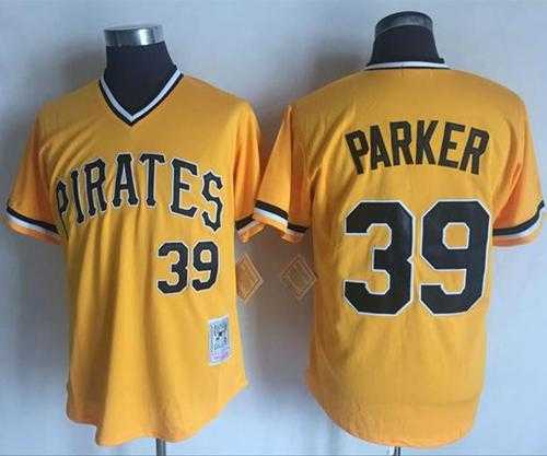 Mitchell and Ness Pittsburgh Pirates #39 Dave Parker Stitched Yellow Throwback MLB Jersey