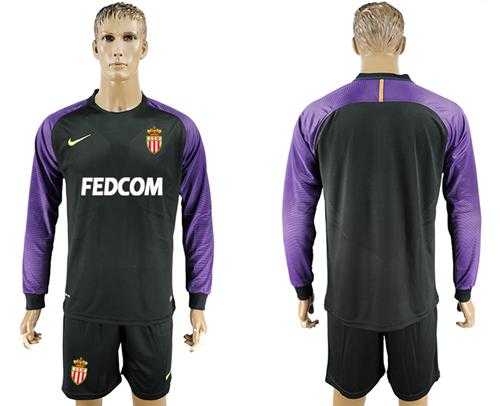 Monaco Blank Black Goalkeeper Long Sleeves Soccer Club Jersey