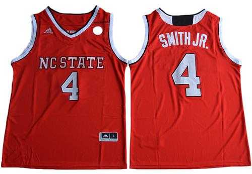 NC State Wolfpack #4 Dennis Smith Jr. Red Basketball Stitched NCAA Jersey