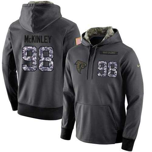 NFL Men's Nike Atlanta Falcons #98 Takkarist McKinley Stitched Black Anthracite Salute to Service Player Performance Hoodie
