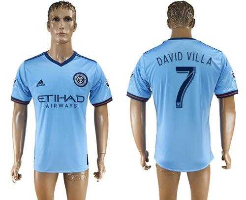 New York City #7 David Villa Home Soccer Club Jersey