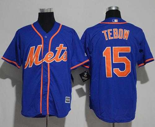 New York Mets #15 Tim Tebow Blue New Cool Base Alternate Home Stitched MLB Jersey