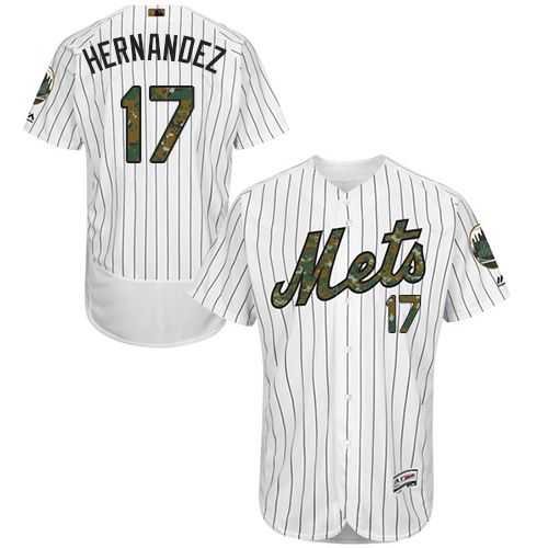 New York Mets #17 Keith Hernandez White(Blue Strip) Flexbase Authentic Collection Memorial Day Stitched MLB Jersey