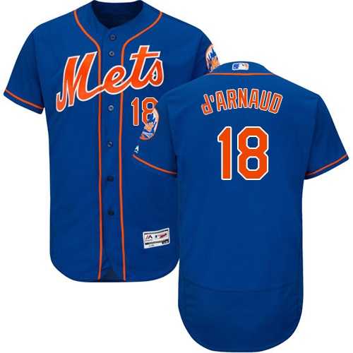 New York Mets #18 Travis d'Arnaud Blue Flexbase Authentic Collection Stitched MLB Jersey
