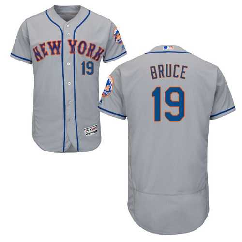 New York Mets #19 Jay Bruce Grey Flexbase Authentic Collection Stitched MLB Jersey