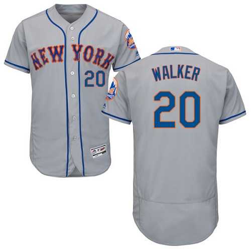 New York Mets #20 Neil Walker Grey Flexbase Authentic Collection Stitched MLB Jersey
