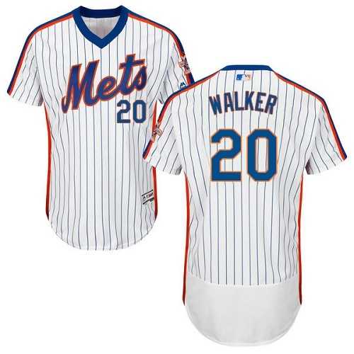 New York Mets #20 Neil Walker White(Blue Strip) Flexbase Authentic Collection Alternate Stitched MLB Jersey