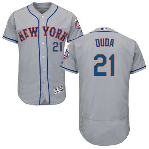 New York Mets #21 Lucas Duda Grey Flexbase Authentic Collection Stitched MLB Jersey