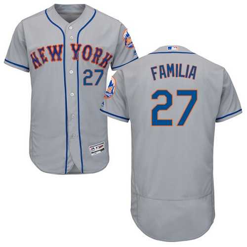 New York Mets #27 Jeurys Familia Grey Flexbase Authentic Collection Stitched MLB Jersey