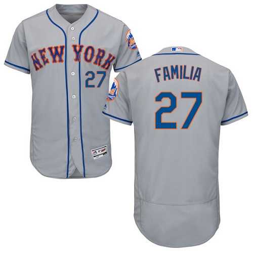 New York Mets #27 Jeurys Familia Grey Flexbase Authentic Collection Stitched MLB Jersey New York Mets #27 Jeurys Familia Grey Flexbase Authentic Collection Stitched MLB Jersey